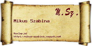 Mikus Szabina névjegykártya