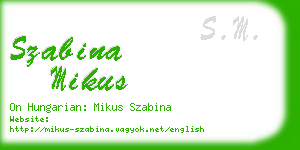 szabina mikus business card